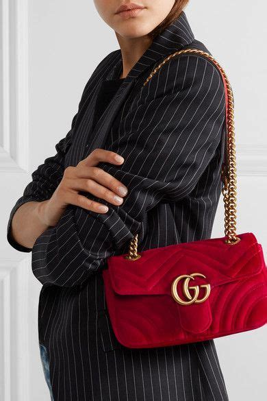 gucci red velvet bag dupe|gucci quilted shoulder bag.